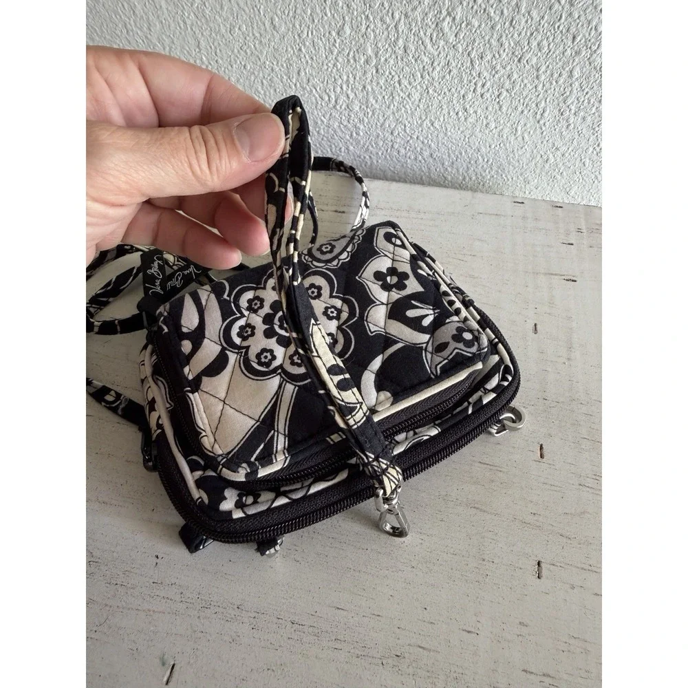 Vera Bradley Day & Night Black & White Flap Crossbody Shoulder Bag